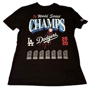 Los Angeles LA Dodgers 7x World Series Champs T-Shirt Men Size Medium New Era